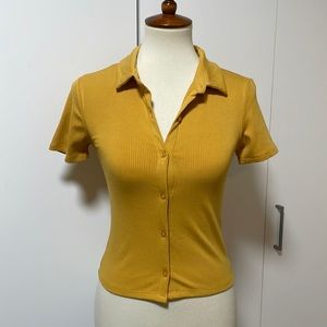 Active‎ USA Button Down Ribbed Top * Ribbed, Flattering Style * Size Small